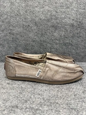 SKECHERS BOBS Gold Shimmer SLIP ON Flat SHOE W9 - Image 1 of 4