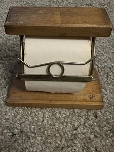 Vintage Mid Century Modern VG Japan Wooden Desktop Notebook Paper Roll Dispenser - Picture 1 of 9