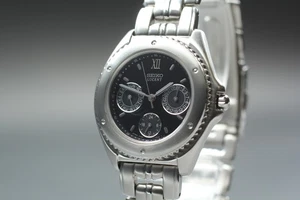 1995 [MINT] SEIKO Lucent 5Y89-0A40 Triple Calendar Quartz Men's Watch From JAPAN - Picture 1 of 10