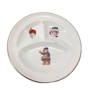 Vintage 1941 Child’s Raggedy Ann and Andy geteilt Glas Servierschale Teller - Bild 1 von 5