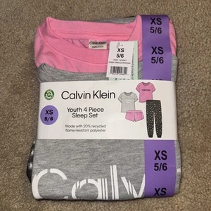 Girl's Calvin Klein Youth 4 Piece Sleep Set Size XS 5/6 - Picture 1 of 3