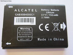 Batería 100% genuina Alcatel CAB30B4000C1 para OT-255 OT-383A OT-600A OT-206 - Imagen 1 de 1