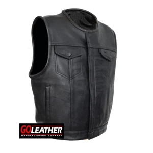MEN'S ULTRA SOFT THICK 1.4mm MOTORCYCLE LOW CUT VEST - Picture 1 of 9