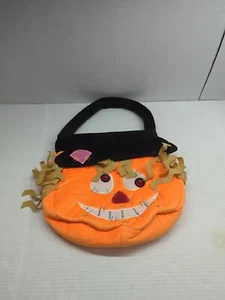 Halloween Felt Tote Pumpkin Trick Or Treat Bag Fall Autumn Spooky Reusable - Picture 1 of 5