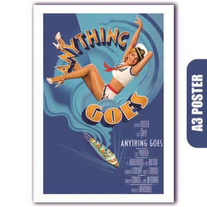 Anything Goes Musical Theatre Poster with Sutton Foster (Reproduction A3 Poster) - Foto 1 di 3