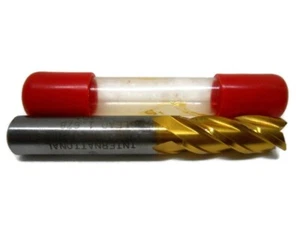 International Minicut 3/8" 4 Flute TIN Coated End Mill High Speed Steel #865-12 - Picture 1 of 2