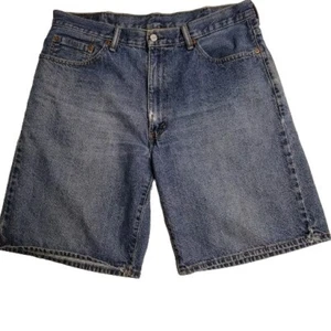 Levi's 550 Jean Shorts Men's 38 Blue Relaxed Fit Baggy Distressed Jorts - Picture 1 of 16