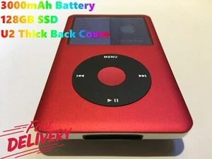 128GB Red Apple iPod Classic 6th Generation - Upgraded 3000mAh Battery 300 Hours - Picture 1 of 7