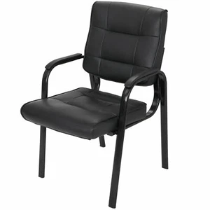 Silla ejecutiva de escritorio de oficina para computadora silla de oficina clásica de cuero negra - Imagen 1 de 17