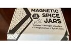 15 Pack Large 4oz Magnetic Spice Jars Glass Fridge Mounted Rack Storage