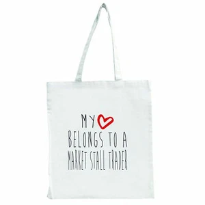 My Heart Belongs To A Market Stall Trader - Large Tote Shopping Bag - Picture 1 of 1
