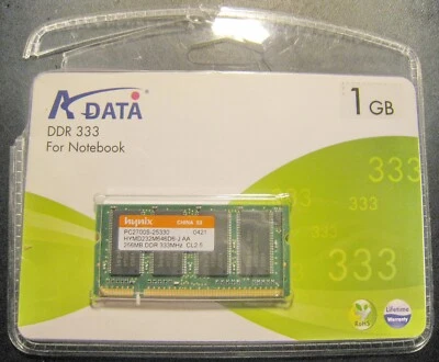 1GB PC2700 DDR 333MHz 200pin Memory SODIMM for Notebooks Brand New - Image 1 of 4