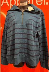 Seasalt Cornwall Stripe Zip Sweatshirt, Blue, Size 16, New, RRP £60, B122 - Picture 1 of 3