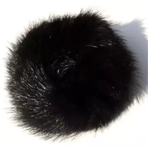 Nerz Haargummi Pelz Armband Fell Manschette Haar Schmuck Zopf Gummi Edel Schwarz - Bild 1 von 2