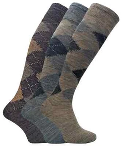 6 Paar Damen Argyle Karo kniehohe lange Socken Kostüm Sport Größe-12-3 - Bild 1 von 4