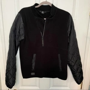 Volcom Black Fleece Quilted Zip pullover Jacket S - Picture 1 of 6