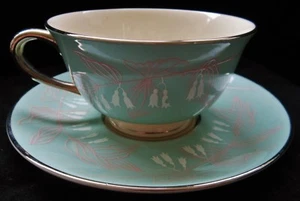 Vtg NANCY PRENTISS Fine China Tea Cup & Saucer FOXHALL 1962 Made In USA - Picture 1 of 5