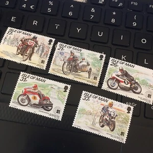 ISLE OF MAN MNH UMM MINT STAMP SET 1991 TT RACE MOUNTAIN COURSE Joey Dunlop Etc - Picture 1 of 3