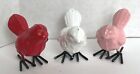 CBK Glossy Bird Figurine Pick Red White or Pink Cast Iron w/Wire Feet 3"x2" (VH)