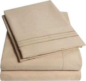 1500 Supreme Collection King Sheet Sets Taupe - Luxury Hotel Bed Sheets and - Picture 1 of 7