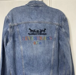 Levi’s Strauss Jeansjacke Rainbow 🌈 bestickt Levi & Strauss Vintage Gr. M - Bild 1 von 5