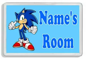 Personalised Sonic The Hedgehog Kids Bedroom Door Plaque *SIZE = 9.5 x 6.5 cm* - Picture 1 of 2