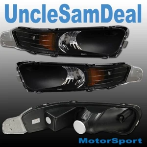 05-09 FORD MUSTANG BLACK FRONT BUMPER CORNER SIGNAL LIGHTS DIRECT FIT PAIR - Picture 1 of 1