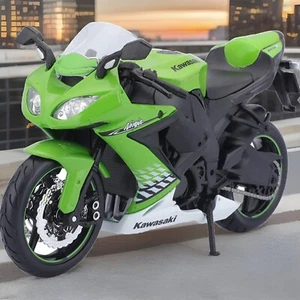 🇬🇧MAISTO 1:12 SCALE KAWASAKI GREEN NINJA ZX-10R 16CM SUPERB DETAIL - Picture 1 of 15
