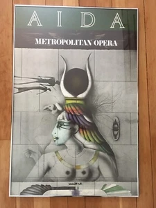 VTG 1978 METROPOLITAN OPERA AIDA PAUL WUNDERLICH LITHOGRAPH PRINT FRAMED POSTER - Picture 1 of 7