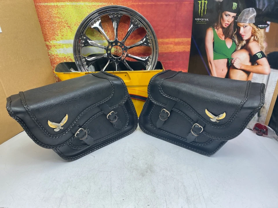 🔥Alforjas de cuero Harley Eagle Honda Yamaha Suzuki🔥 Foto 1 de 4