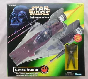 A-WING FIGHTER W/ EXCLUSIVE PILOT Star Wars Power Of The Force KENNER 1997 - Picture 1 of 8