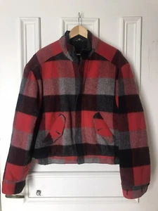 The American Male Wool Plaid Jacket Bomber Coat Size 46 Hipster Zip Up - Bild 1 von 5