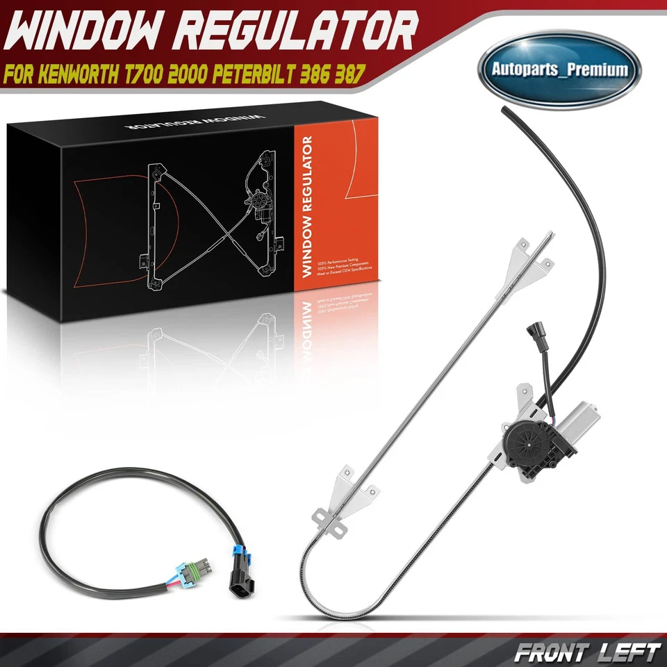 Regulador de ventana eléctrica con motor para Kenworth T700 2000 Peterbilt 386 delantero izquierdo Foto 1 de 4