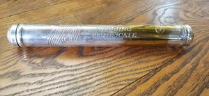 Vintage 9 1/4" Silver Plate Wedding Certificate Holder Tube Flowers Nice Patina! - Picture 1 of 5