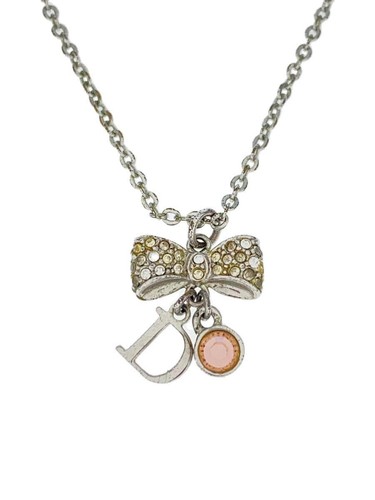 Collana Christian Dior motivo nastro con pietra colorata SLV top donna