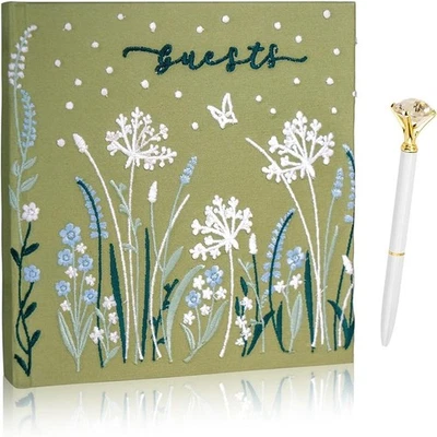 Libro de visitas floral premium con marcador satinado 108 páginas hágalo usted mismo bolígrafos guardián de la memoria nuevo Foto 1 de 4