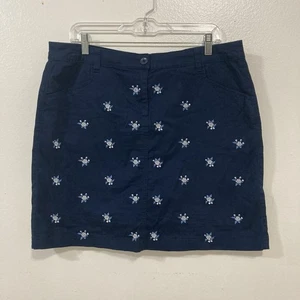 KAREN SCOTT Azul Blanco Floral Bordado Construido en Pantalones Cortos Falda Skort 12 - Imagen 1 de 6