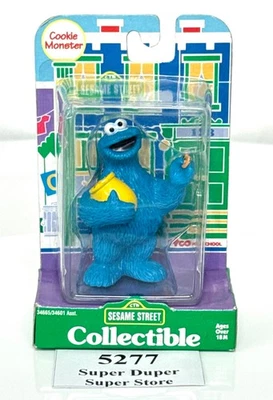 复古 - 芝麻街 - COOKIE MONSTER - 收藏 PVC 公仔 - 泰科 1997 — 第 1/4 张图片