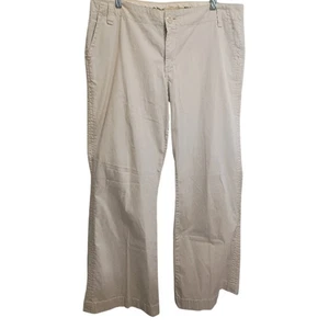 Old Navy Pants Size 16 Low Rise Bootcut Corduroy Cream Wide-Leg Casual Slacks - Picture 1 of 13