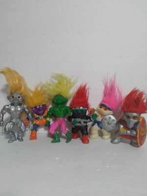 LOTE DE 6 Figuras de Juguete de Colección Novedad GUERRERO TROLL Y TROLL NINJA Raras Difíciles de Encontrar Años 90 Foto 1 de 4