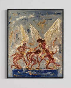 Wandbild Neo-Expressionismus Gemälde Malerei Kunst Gerahmt Ölfarben Engel - Bild 1 von 22