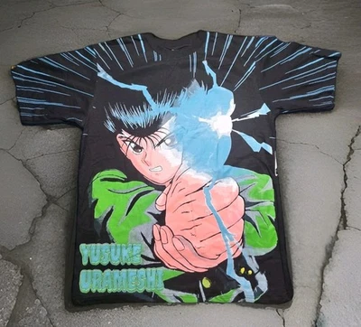 RARE YYH Yusuke Uremeshi All Over Print Anime Tee Size Large - Image 1 of 4