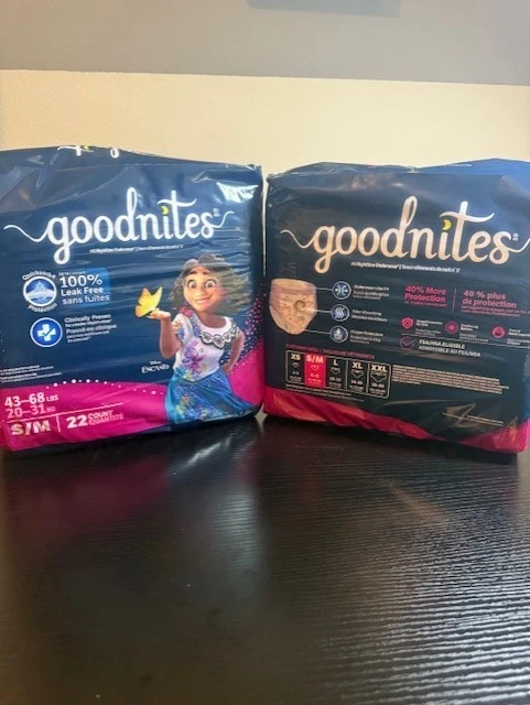 Roupa íntima de enurese noturna para meninas Goodnites, tamanho P/M (43-68 lbs) 44ct - Imagem 1 de 1