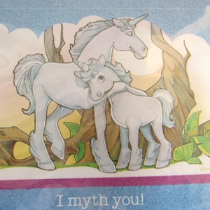 Vtg Stationary Unicorn I Myth You The Sunshine Factory 1981 12 Sheets & Envelope - Picture 1 of 3