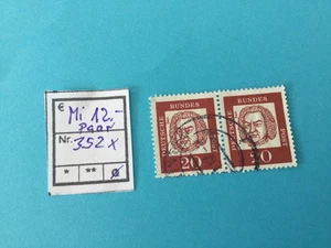 BRD, Freimarken, Bedeut. Deutsche, Paar 20 Pfennig, Mi. 352, 1961, gest. - Bild 1 von 1