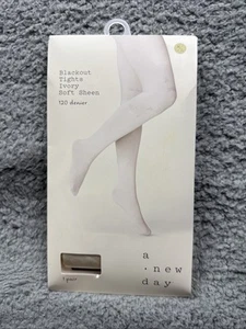 a New Day Damen 120D Soft Sheen Blackout Strumpfhose - Elfenbein - Größe M / L - Bild 1 von 2