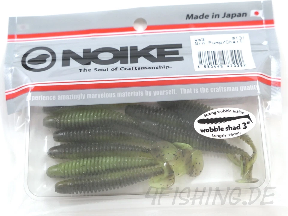 NOIKE Wobble Shad in 3" - Highend Gummishad aus Japan - versch. Farben - TOP!!!
