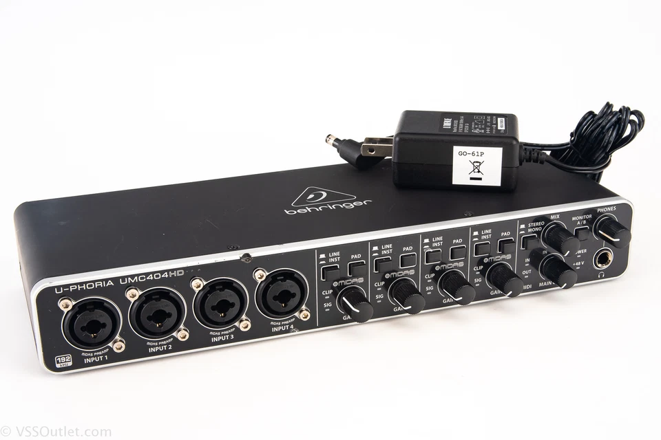 Behringer U-PHORIA UMC404HD USB 2.0 Audio/MIDI Interface with Power Cord V26 - Image 1 of 4