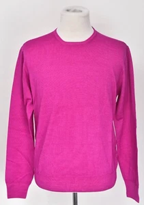 Cruciani Solid Fuchsia Superfine Wool Pullover Crewneck Sweater XL (EU 54) Neu mit Etikett - Bild 1 von 5