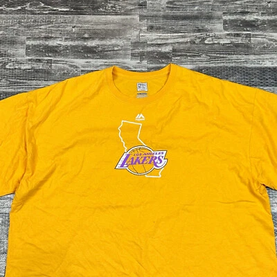Camiseta Hardwood Classics Majestic Para Hombres 2XL Los Angeles Lakers Magic Johnson NBA Foto 1 de 4